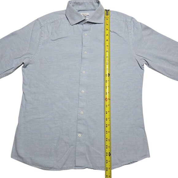 Reiss Shirt Mens Medium Light Blue Regular Fit Long Sleeve Button Up Office - Picture 4 of 13